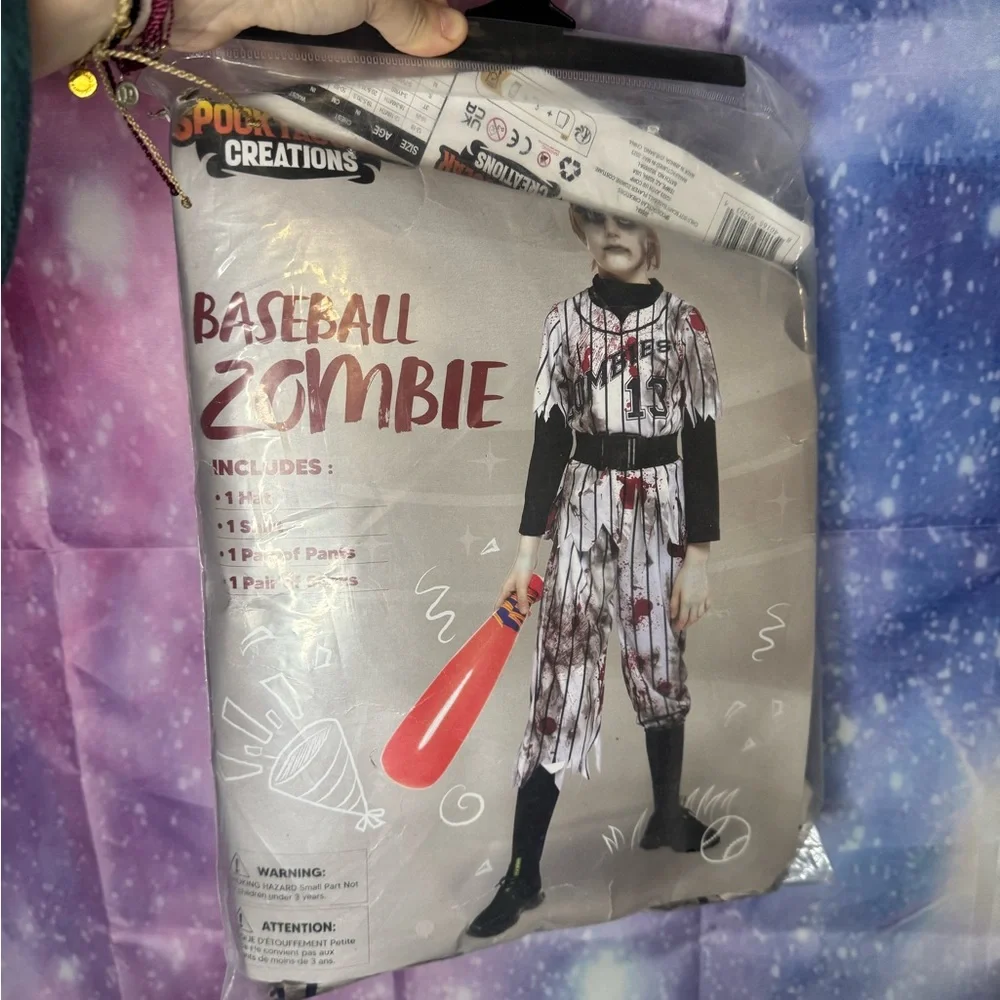 New boys baseball zombie costume size 10-12